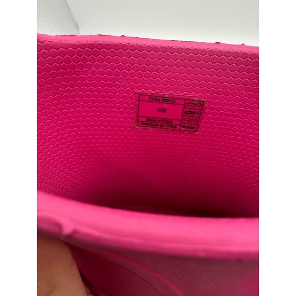 Crocs Pink Bump It Rain Boot Infant Toddler Size 10 203515 - Picture 5 of 9